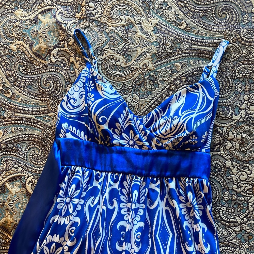 INC- Small, Blue/white Floral Design, With Silver Linings